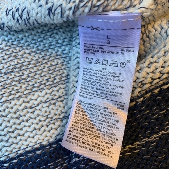 GAP navy/white color block stripe knit sweater - Picture 7 of 7